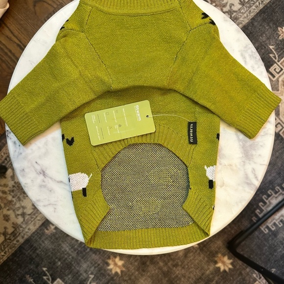 Dog Sweater | Two Sweaters | Green Sheep Pattern | Gray | Small | Fitwarm - Picture 3 of 8